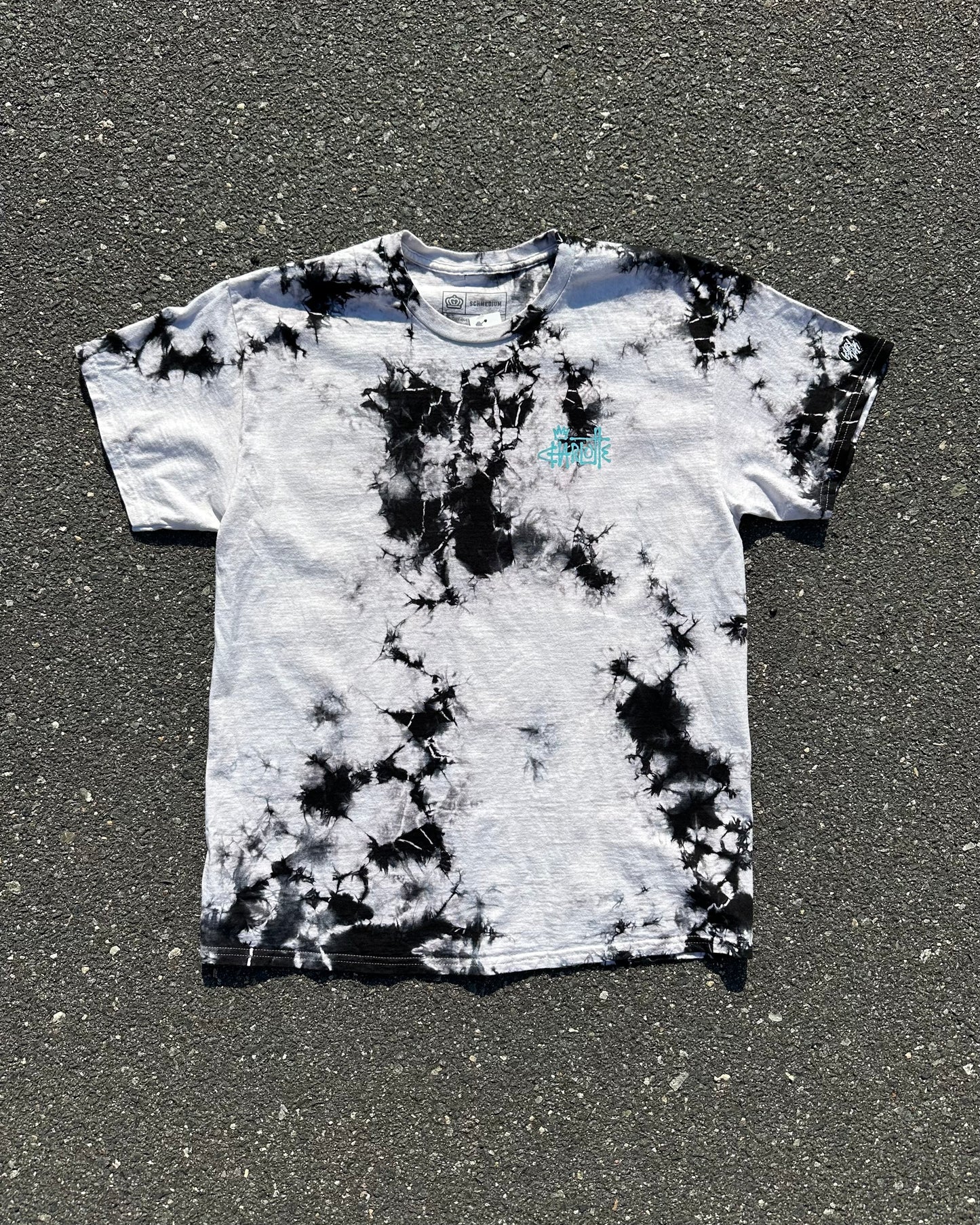Glory Days Apparel - Black/White Tie Dye Graffiti Charlotte T-Shirt