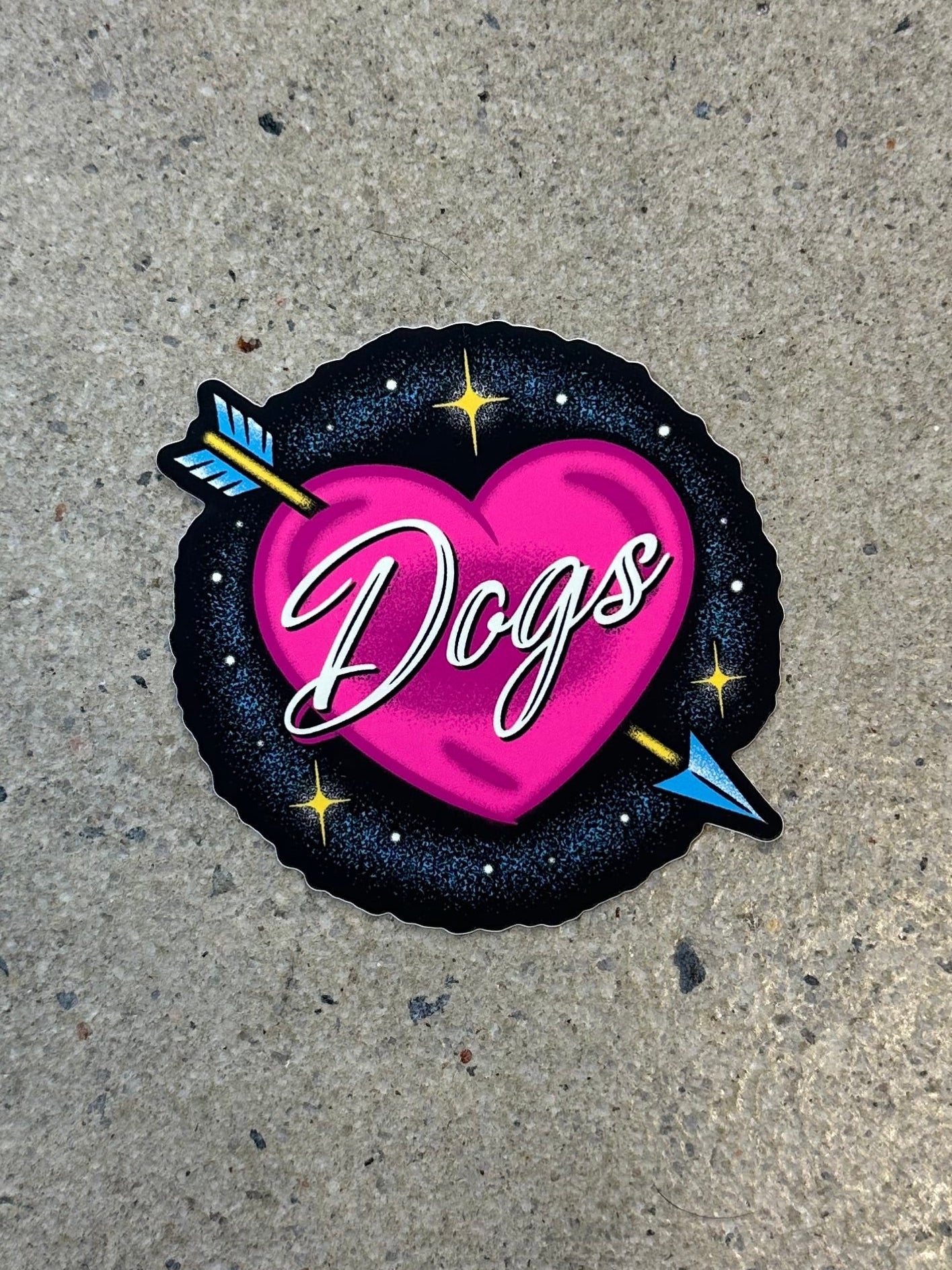 Glory Days Apparel - Airbrush Heart Dogs Sticker