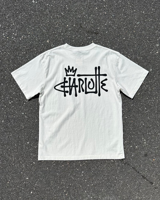 Glory Days Apparel - Off White Graffiti Charlotte Oversized T-Shirt