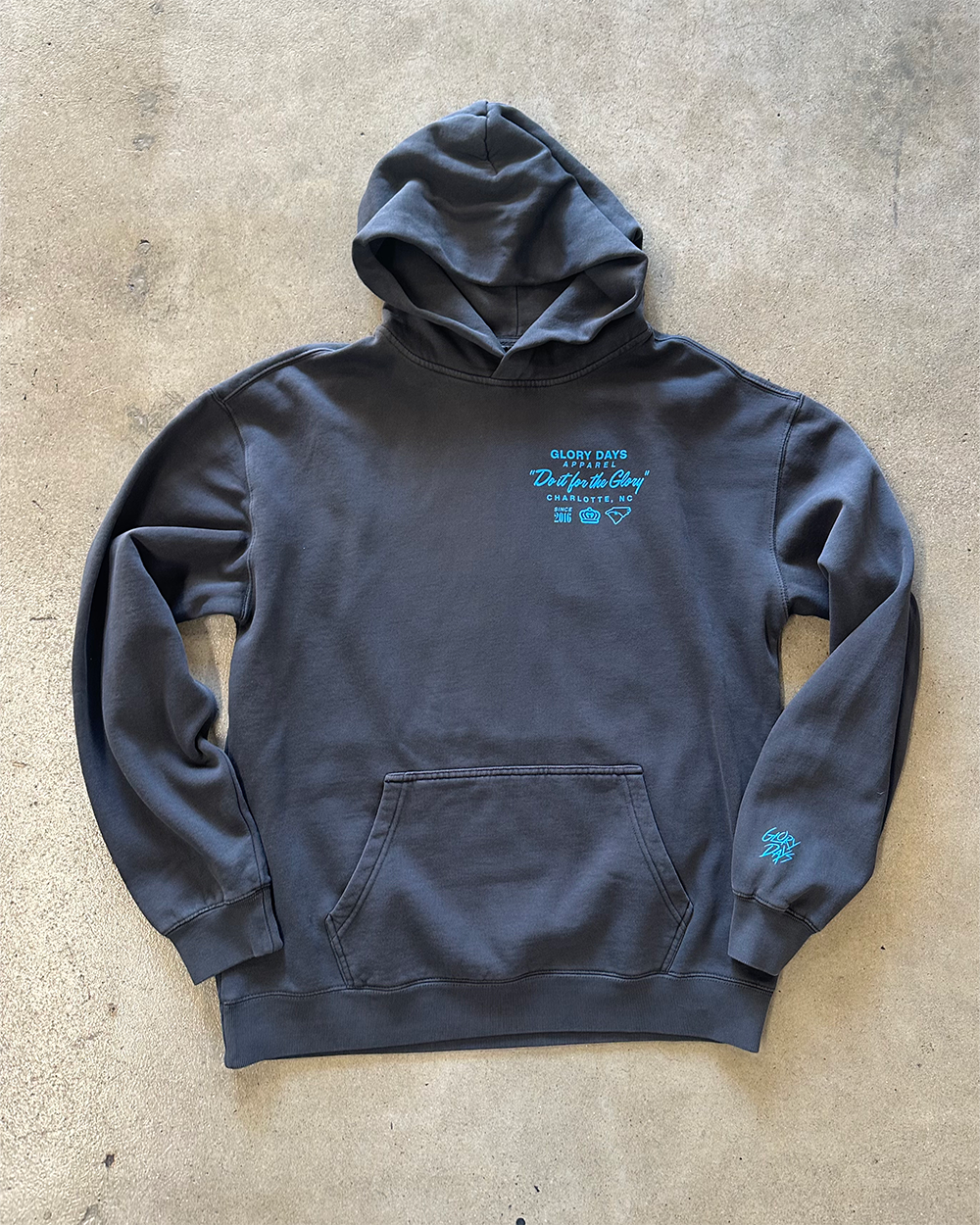 Glory Days Apparel - Beautiful Charlotte Faded Black Relaxed Fit Hoodie