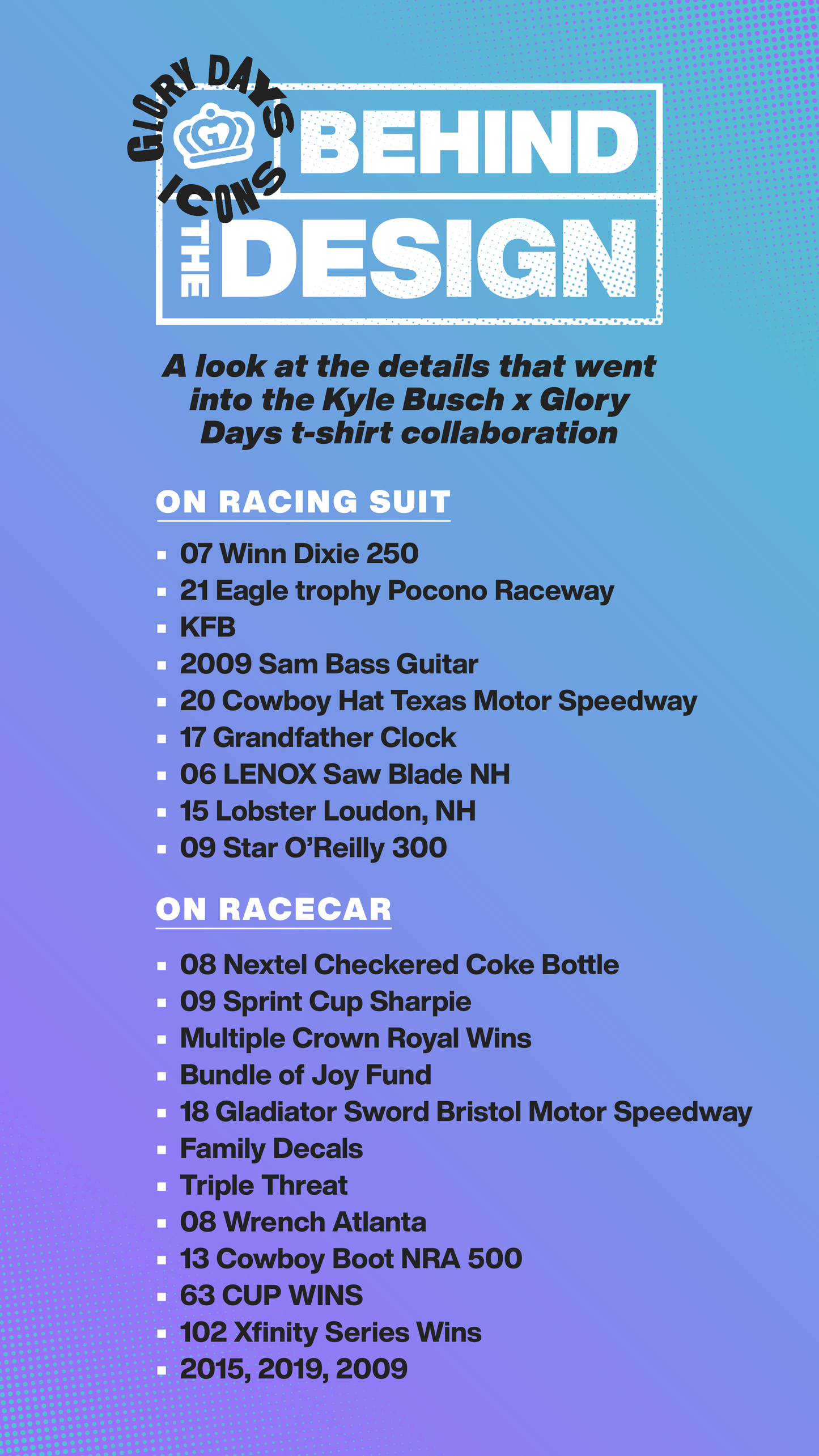 Kyle "Rowdy" Busch x Glory Days Apparel Icons T-Shirt