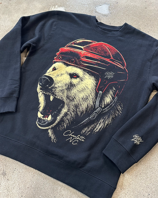 Glory Days Apparel - Polar Fury Black Crewneck Sweatshirt