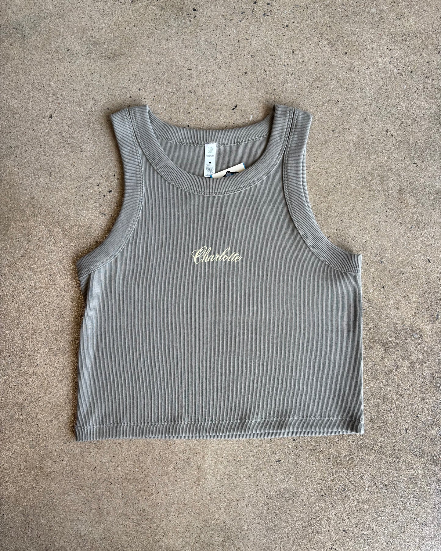 Glory Days Apparel - Charlotte Prestige Eucalyptus Organic Rib Crop Tank