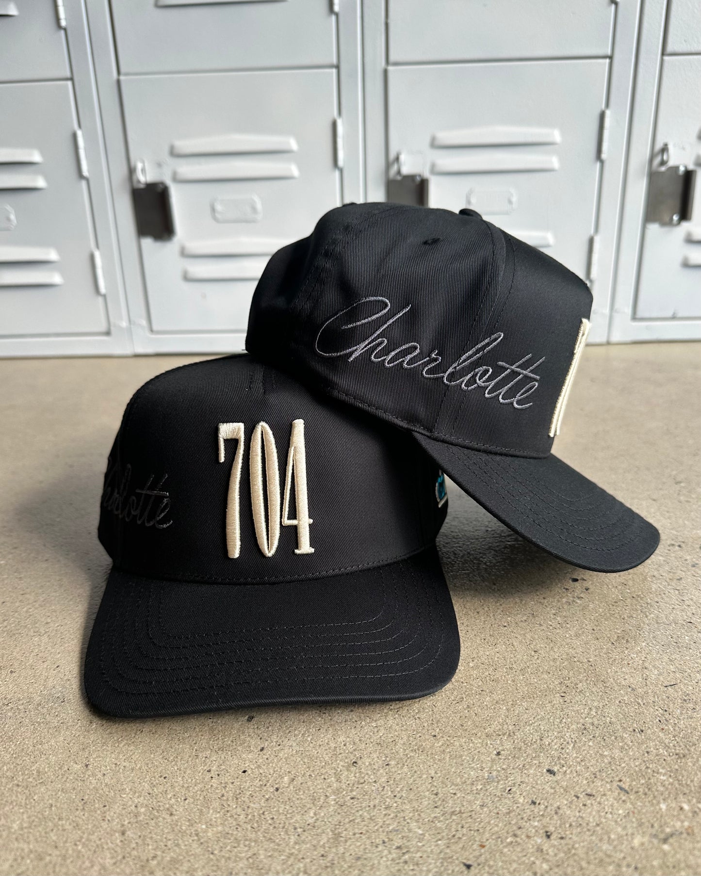 Glory Days Apparel - 704 Wrap Around Charlotte Black Hat