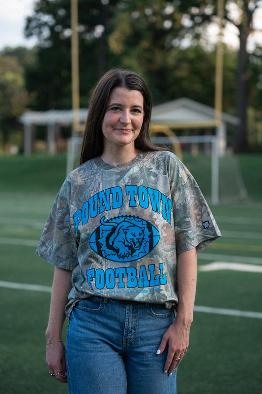Glory Days Apparel - Classic Pound Town Football Faded Camo T-Shirt