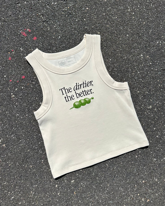 Glory Days Apparel - The Dirtier The Better Ivory Organic Rib Crop Tank