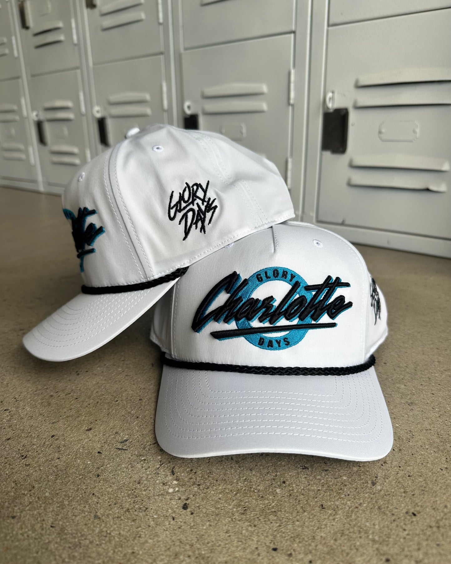 Glory Days Apparel - Charlotte Retro Circle White Rope Hat