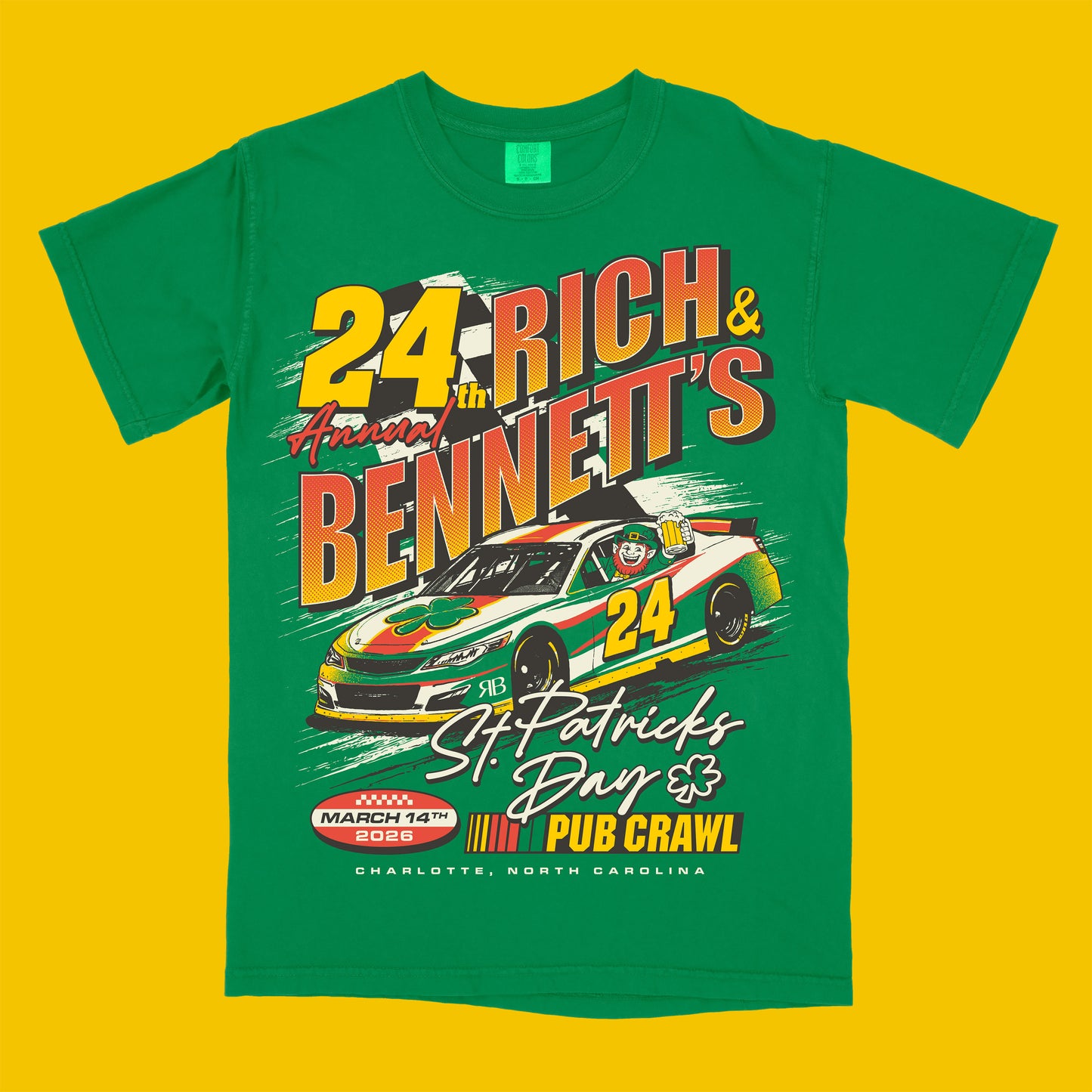 (PRE-SALE SHIPPED) Official 2026 Rich & Bennett Pub Crawl T-Shirt