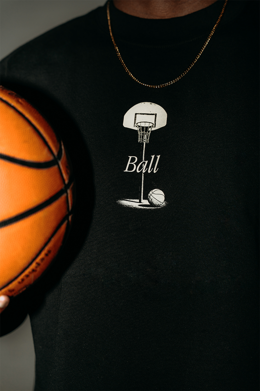 Glory Days Apparel - I Know Ball Black Oversized T-Shirt