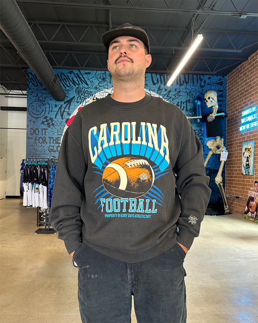Glory Days Apparel - Classic Gridiron Relaxed Fit Sweatshirt (Vintage Black)