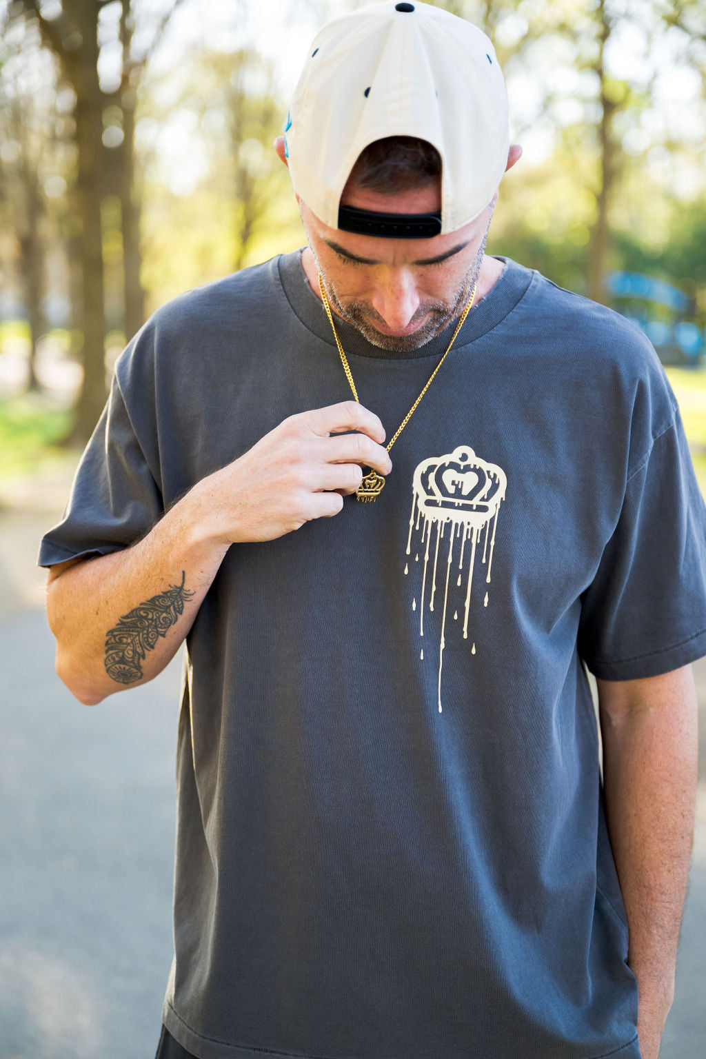 Glory Days Apparel - Lifestyle Drop Shoulder Drip (Distressed Vintage Gray)