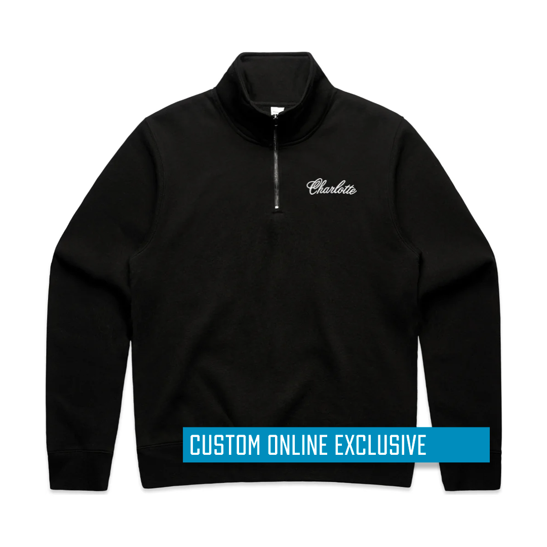 *Custom Online Exclusive* Glory Days Apparel - Women's Embroidered Charlotte Prestige Relax Faded Half Zip Crew