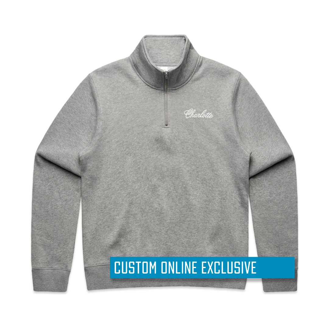 *Custom Online Exclusive* Glory Days Apparel - Women's Embroidered Charlotte Prestige Relax Faded Half Zip Crew