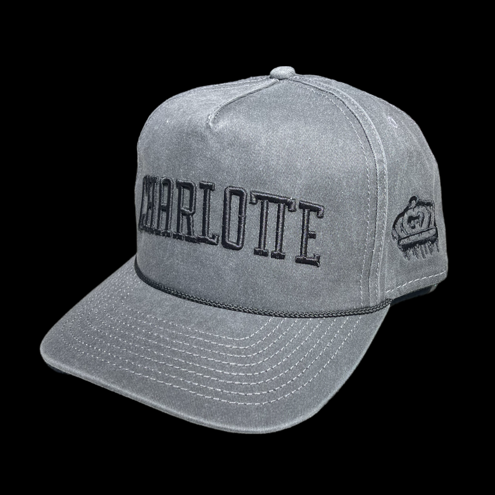 Glory Days Apparel - Rugged Charlotte Charcoal Rope Hat