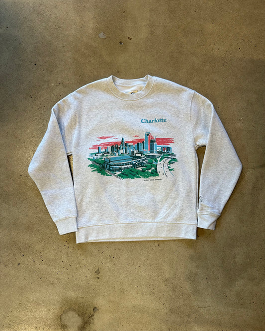 Glory Days Apparel - White Heather Sunset Skyline Sweatshirt
