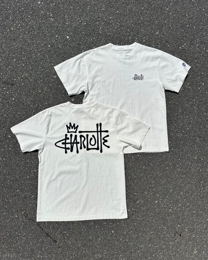Glory Days Apparel - Off White Graffiti Charlotte Oversized T-Shirt