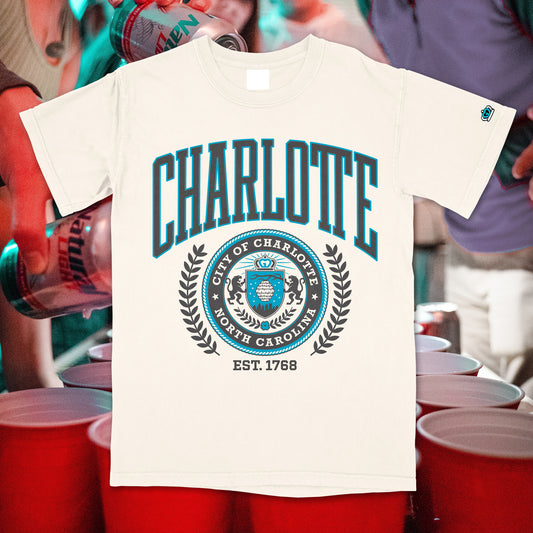 Glory Days Apparel -  Charlotte Universi-TEE Ivory T-Shirt