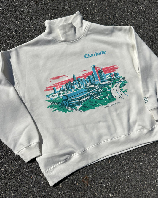 Glory Days Apparel - Cream Sunset Skyline Oversize Mockneck (with pockets!)
