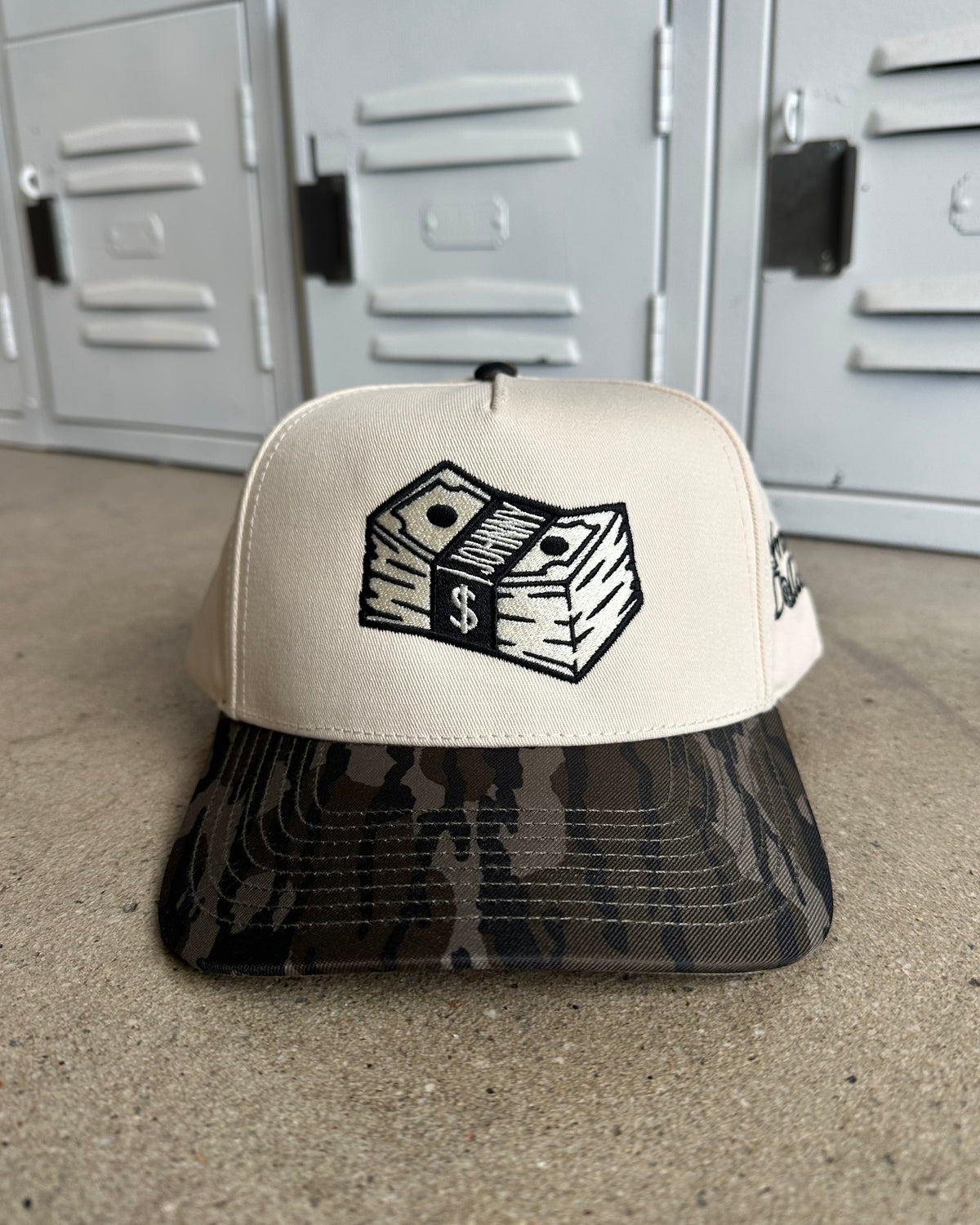 Johnny Dollars x Glory Days Apparel - Dollar$ Stack Mossy Oak Two Tone Hat