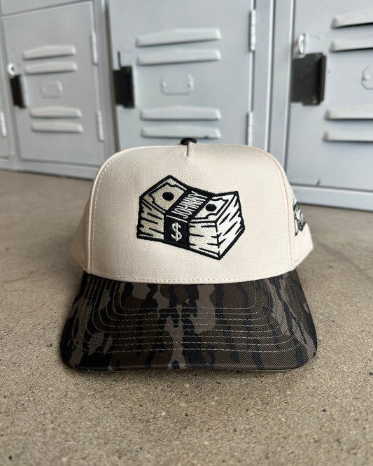 Johnny Dollars x Glory Days Apparel - Dollar$ Stack Mossy Oak Two Tone Hat