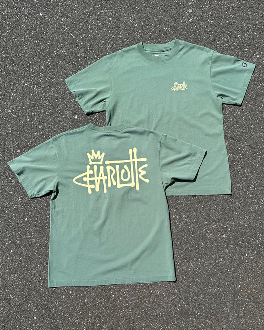 Glory Days Apparel - Vintage Green Graffiti Charlotte Oversized T-Shirt