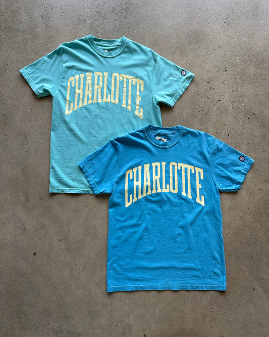 Glory Days Apparel -  Charlotte Big Block Teal T-Shirt