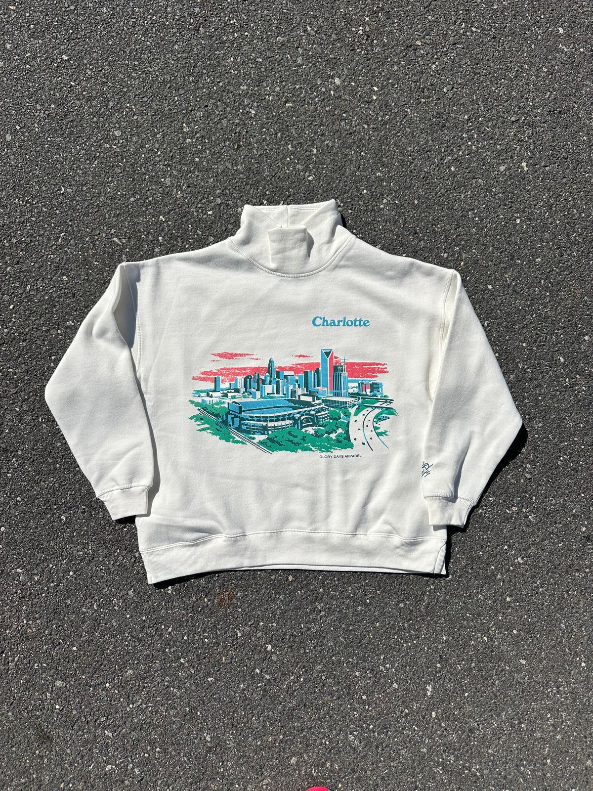 Glory Days Apparel - Cream Sunset Skyline Oversize Mockneck (with pockets!)