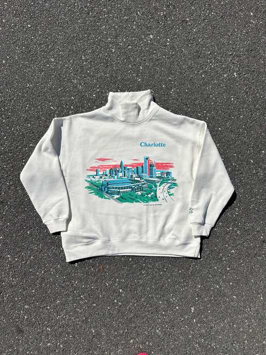 Glory Days Apparel - Cream Sunset Skyline Oversize Mockneck (with pockets!)