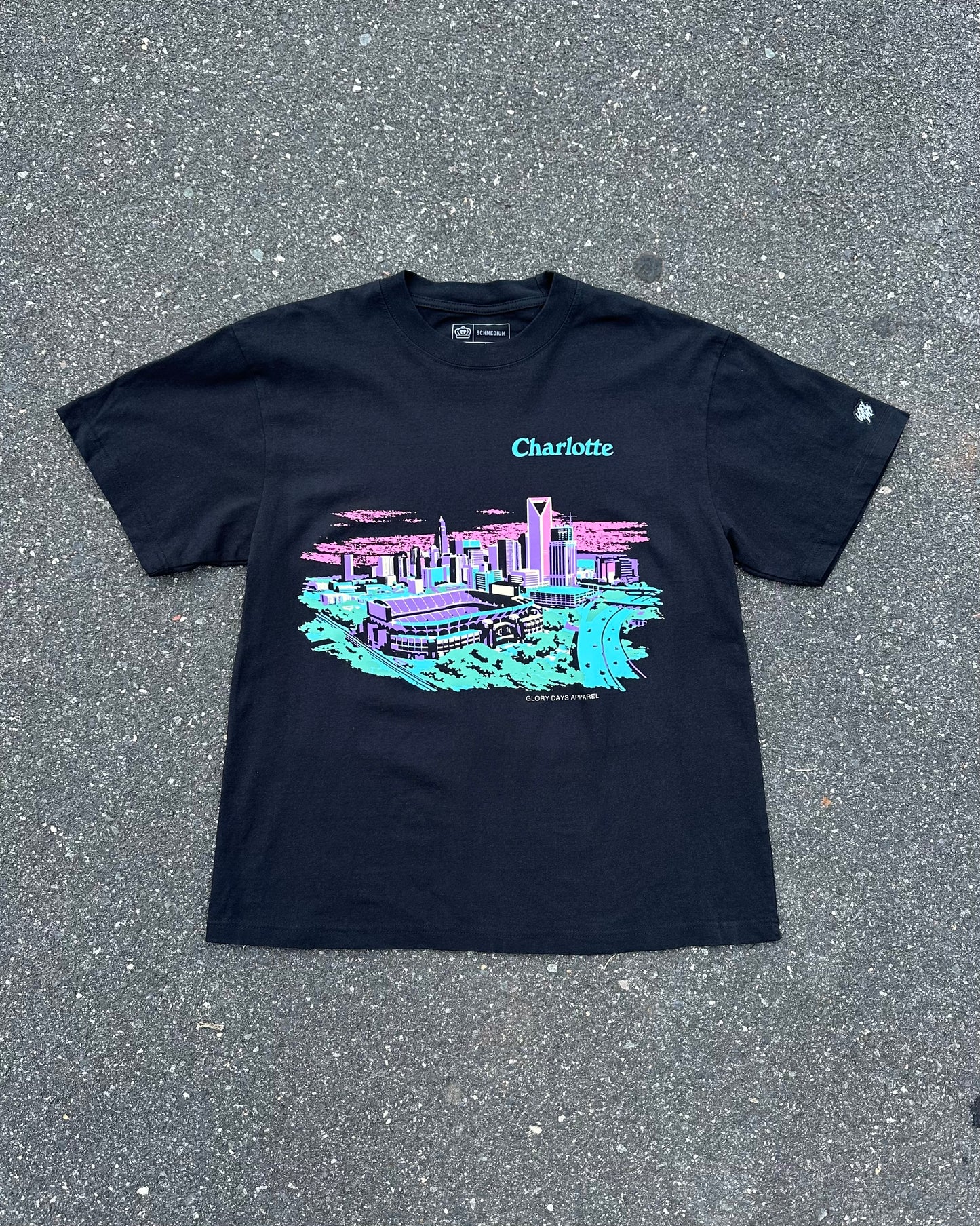 Glory Days Apparel - Black Sunset Skyline Oversized T-Shirt