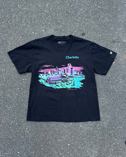 Glory Days Apparel - Black Sunset Skyline Oversized T-Shirt