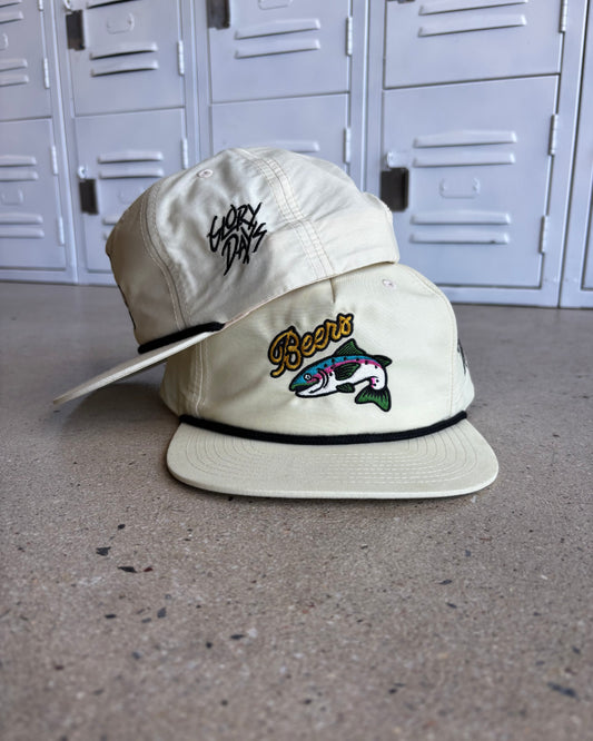 Glory Days Apparel - Beers Fish Ivory/Black Rope Hat