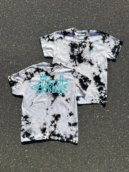 Glory Days Apparel - Black/White Tie Dye Graffiti Charlotte T-Shirt