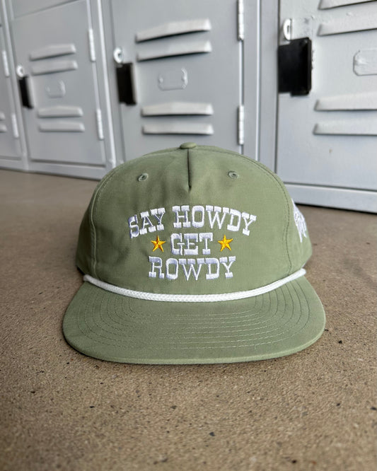 Glory Days Apparel - Say Howdy Get Rowdy Sage Rope Hat