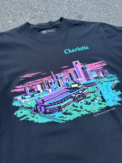 Glory Days Apparel - Black Sunset Skyline Oversized T-Shirt