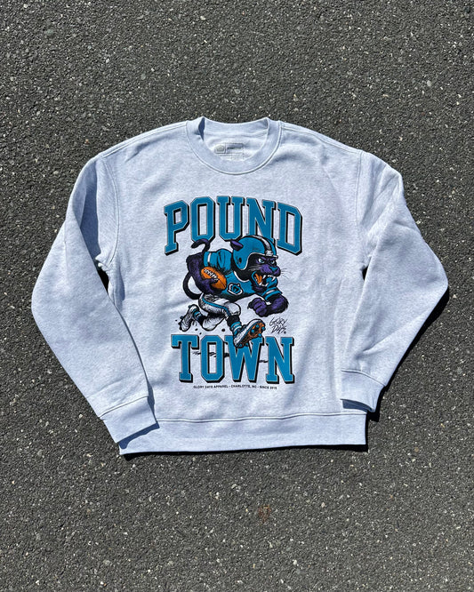 Glory Days Apparel - White Heather Vintage Pound Town Sweatshirt