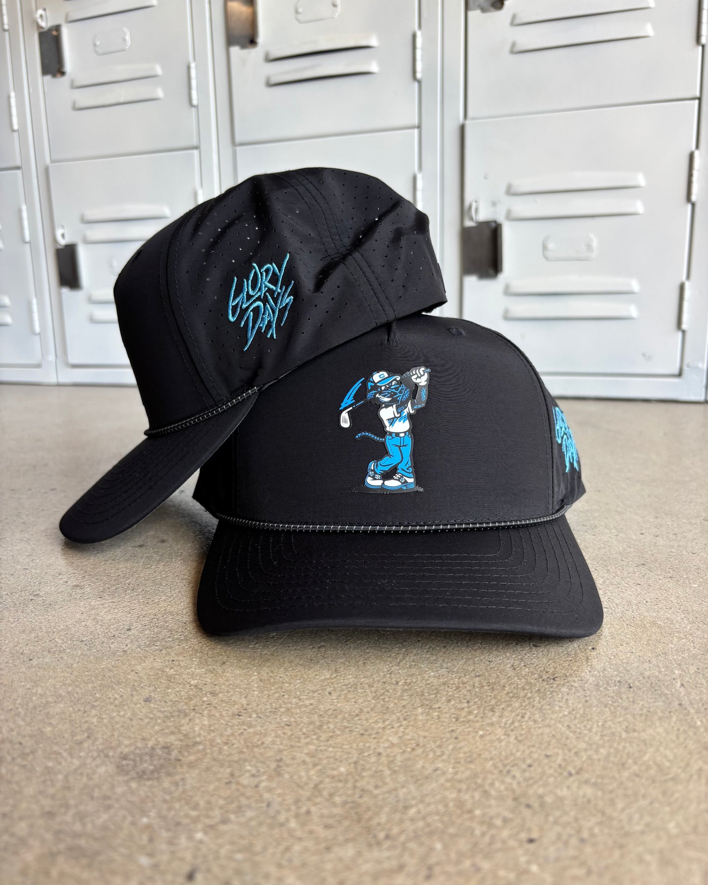 Glory Days Apparel - Golf Cat Black Rope Hat