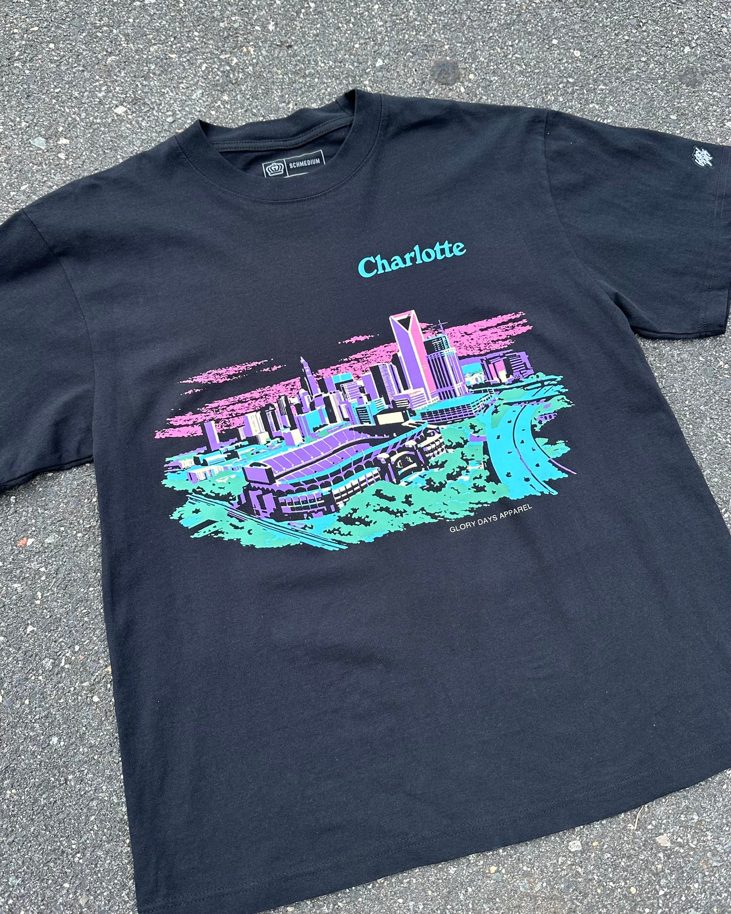 Glory Days Apparel - Black Sunset Skyline Oversized T-Shirt