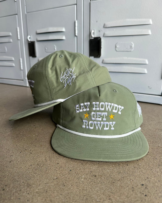 Glory Days Apparel - Say Howdy Get Rowdy Sage Rope Hat