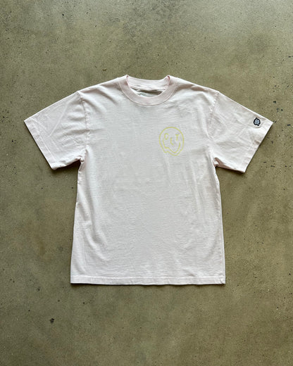 Glory Days Apparel -  Melty CLT Smiley Light Pink Heavy Faded T-Shirt