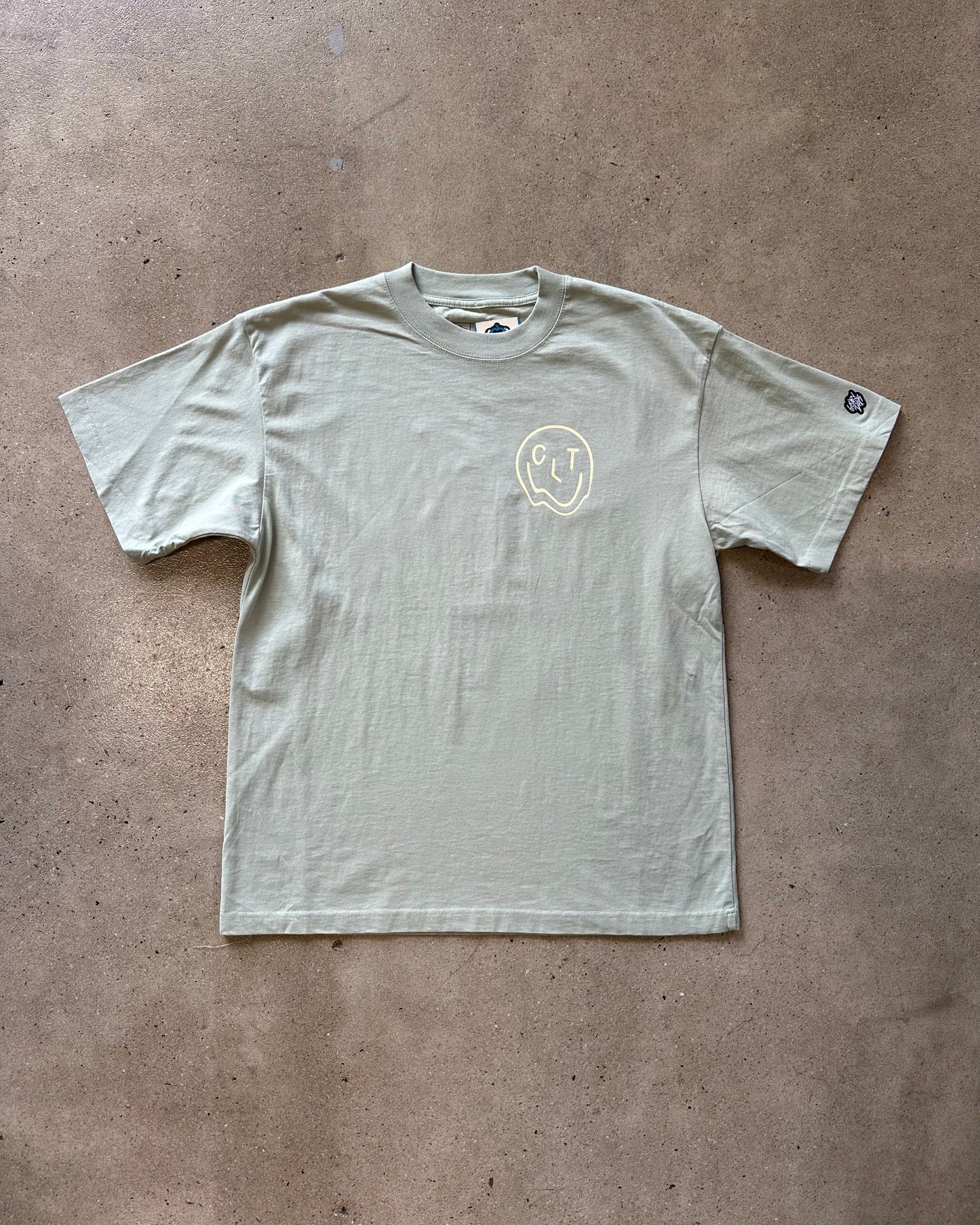 Glory Days Apparel -  Melty CLT Smiley Sage Heavy Faded T-Shirt