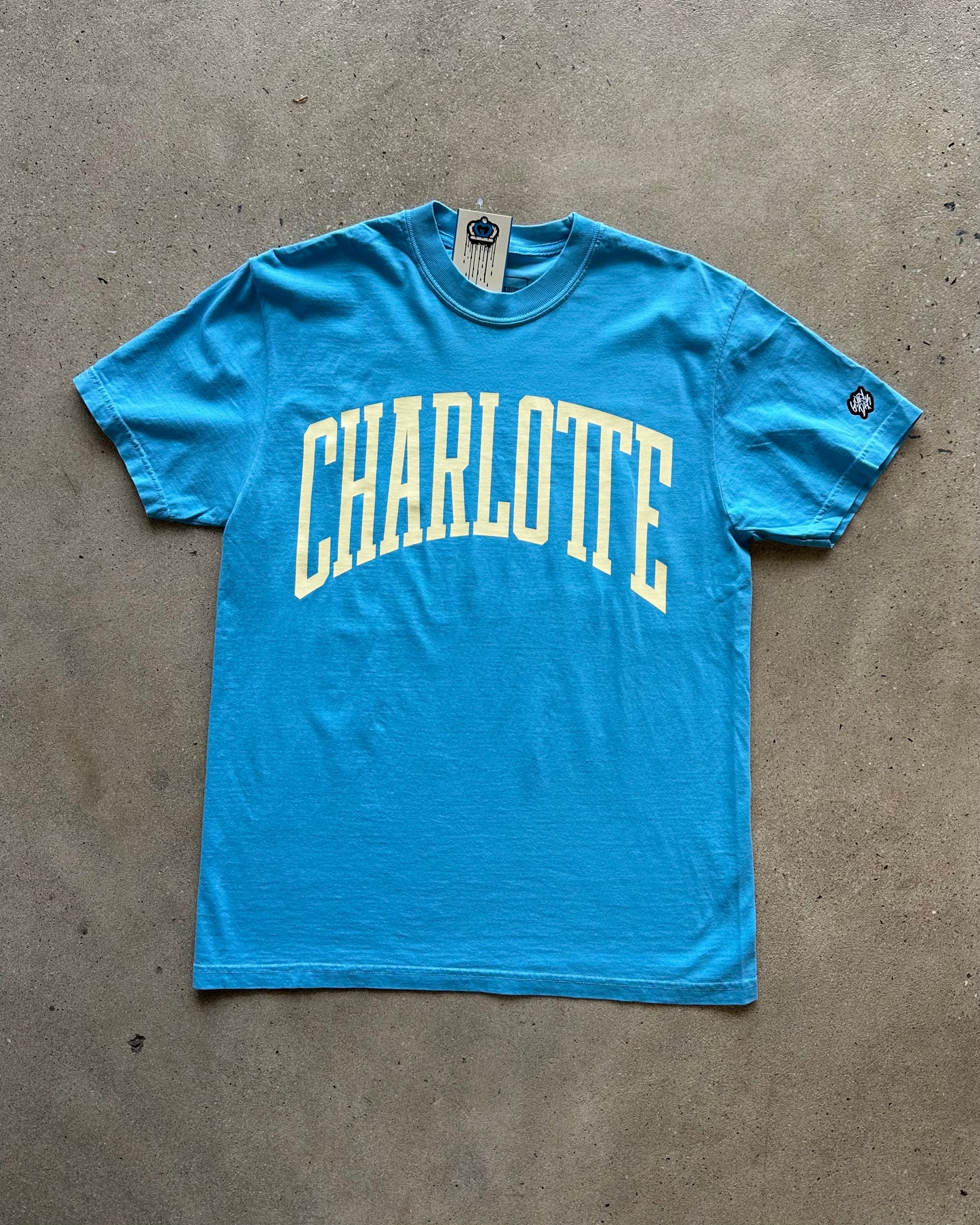 Glory Days Apparel -  Charlotte Big Block Blue T-Shirt