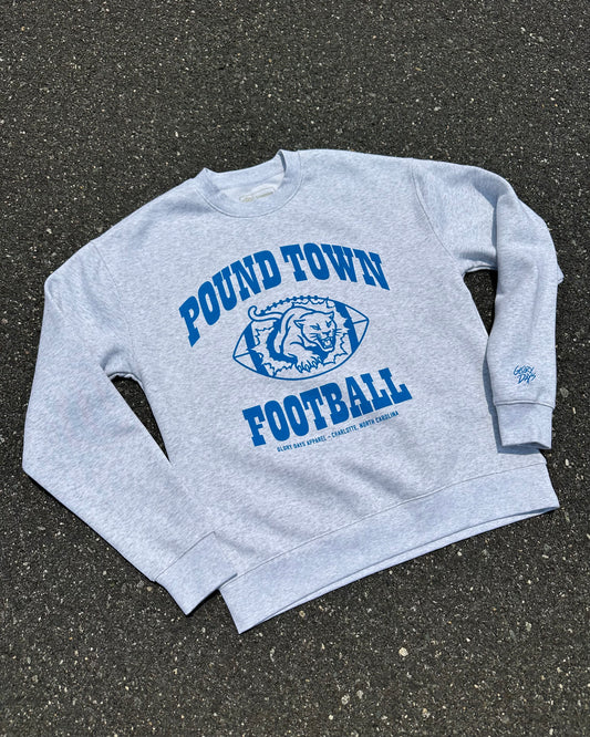 Glory Days Apparel - White Heather Classic Pound Town Football Sweatshirt
