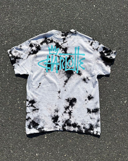 Glory Days Apparel - Black/White Tie Dye Graffiti Charlotte T-Shirt