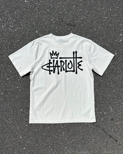 Glory Days Apparel - Off White Graffiti Charlotte Oversized T-Shirt