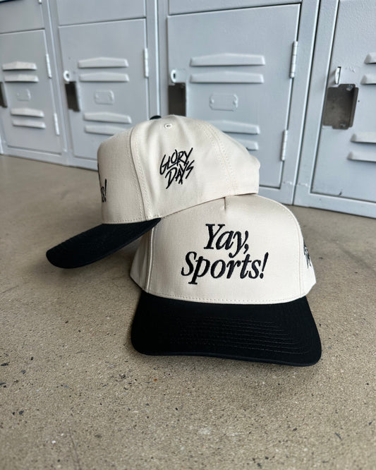 Glory Days Apparel - Yay Sports! Natural/Black Hat