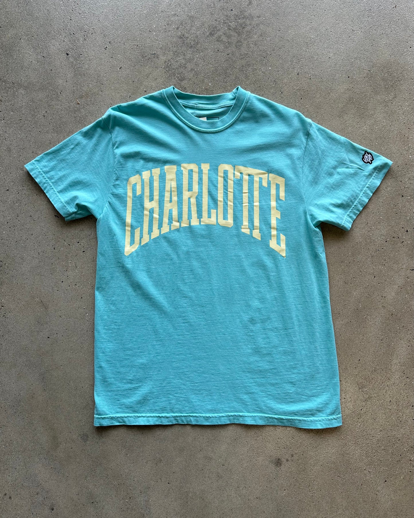 Glory Days Apparel -  Charlotte Big Block Teal T-Shirt