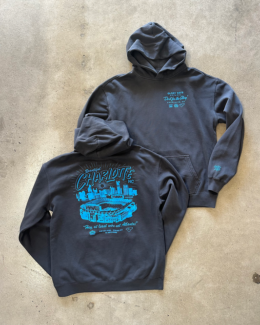 Glory Days Apparel - Beautiful Charlotte Faded Black Relaxed Fit Hoodie