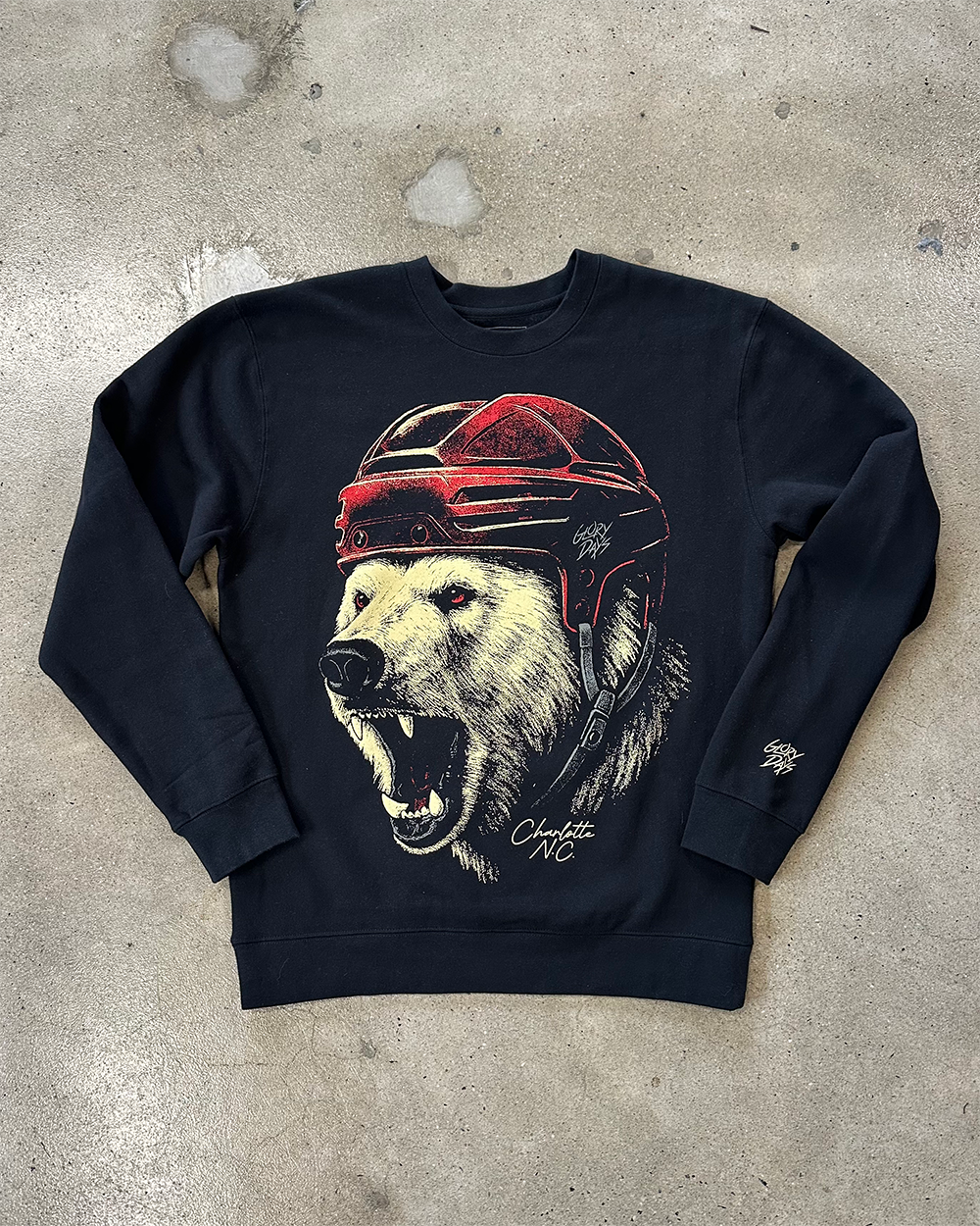 Glory Days Apparel - Polar Fury Black Crewneck Sweatshirt