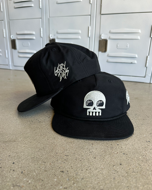 Glory Days Apparel - Golf Skull Black/Black Rope Hat
