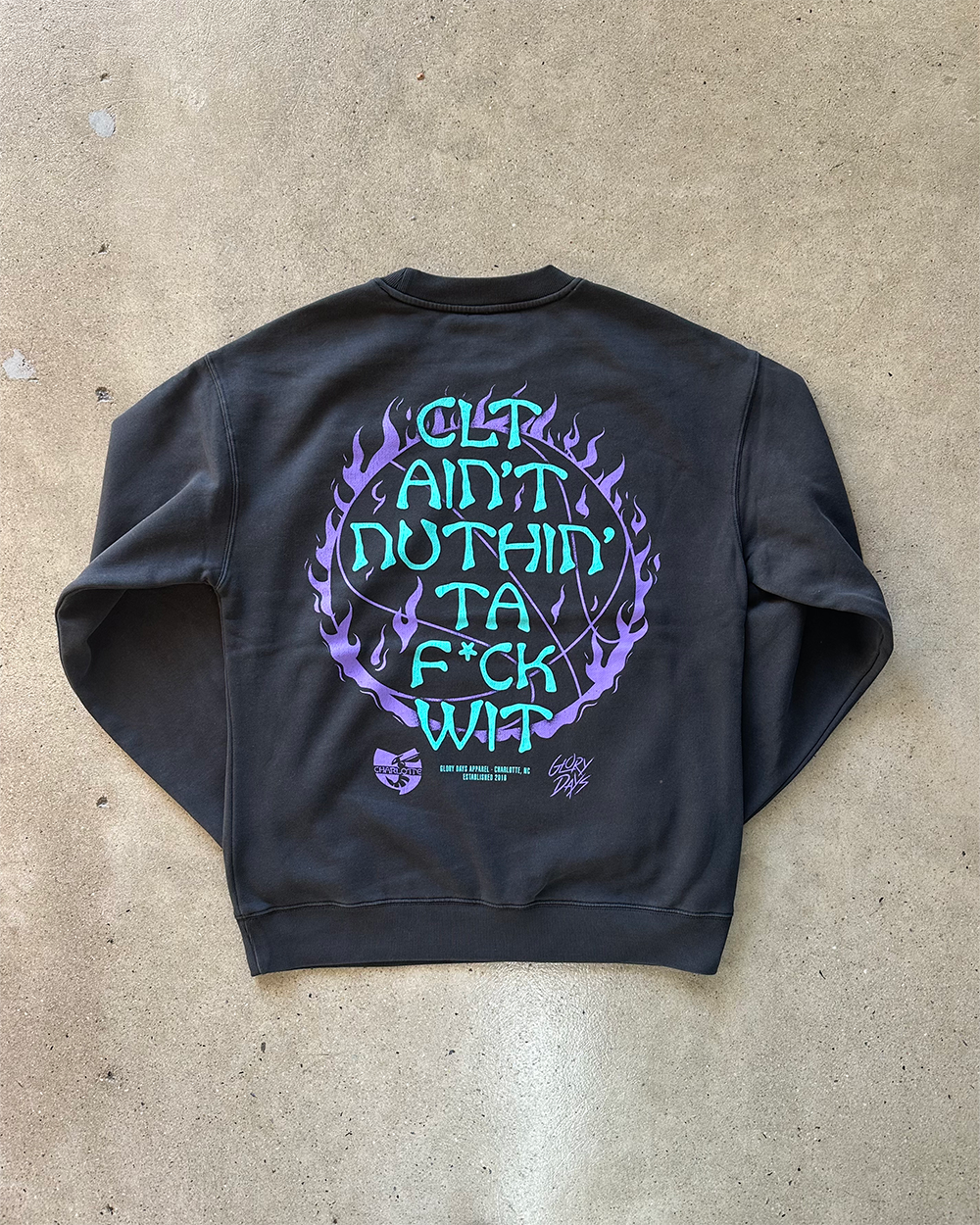 Glory Days Apparel - Charlotte Forever Faded Black Relaxed Fit Sweatshirt
